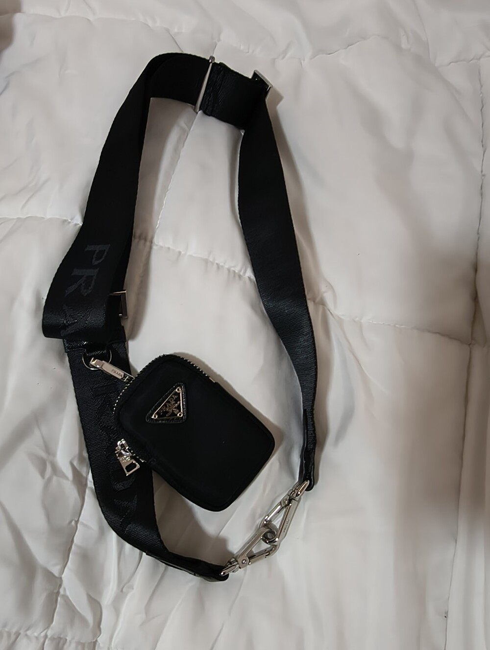 Prada Black Nylon Strap with Silver Logo Hardware - Picture 8 of 8